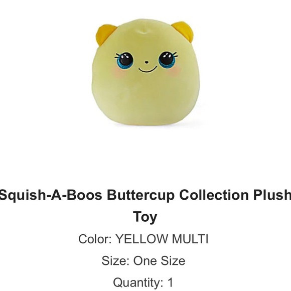*FREE! with $9 purchase” Ty Squish-A-Boos™ Buttercup Yellow Bear (14”) - Picture 3 of 6